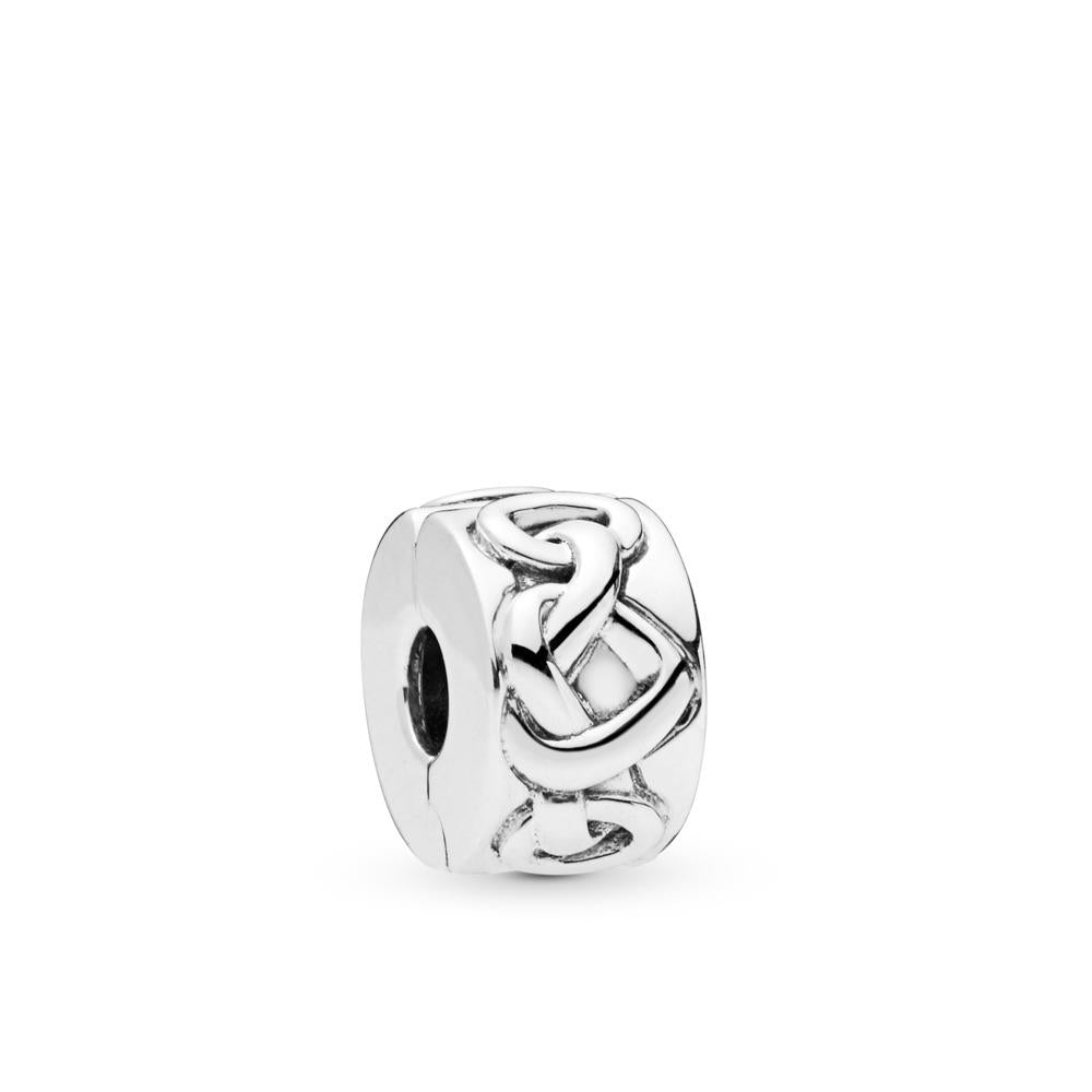 Knotted hearts silver clip 798035