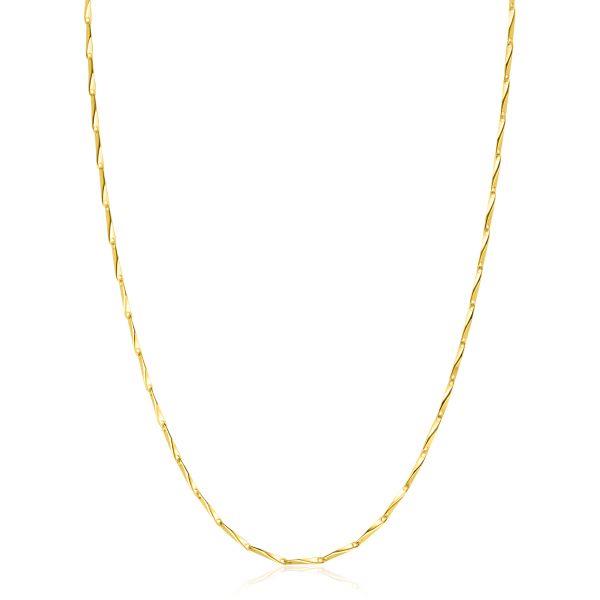 ZINZI gold plated zilveren schakel ketting met glinsterende pijlvormige schakels 1,5mm breed 42-45cm ZIC2414G