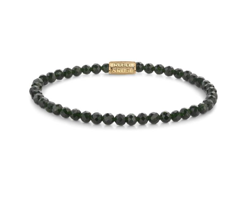 Rebel & Rose armband Stones Only - Green Glam Rocks Gold RR-40157-G