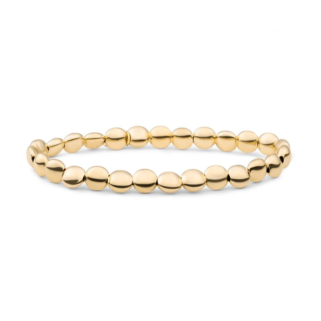 Bracelet Bubble Beads Flat Gold - 7mm SB-G-MIX-05
