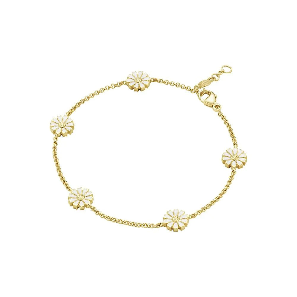 Georg Jensen Daisy Armband Verguld Zilver met Emaille 17 - 18,5 cm 20001724
