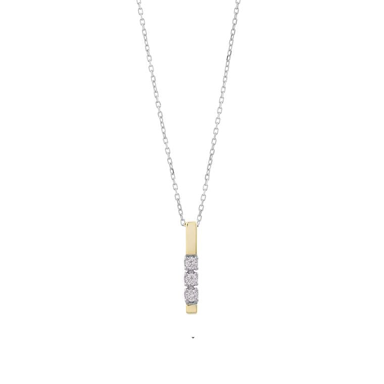 14 kt collier met hanger 0.10ct GH/SI