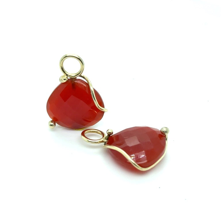 14 kt oorhangers Carneool oorhangers