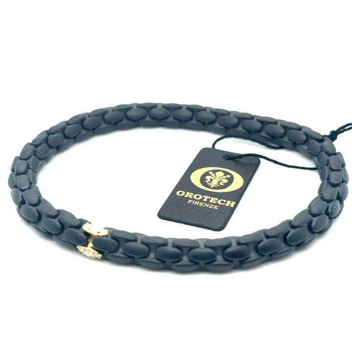 18kt Orotech Bracelet Black Ceramic Diamond 0.15ct B16-32SYW