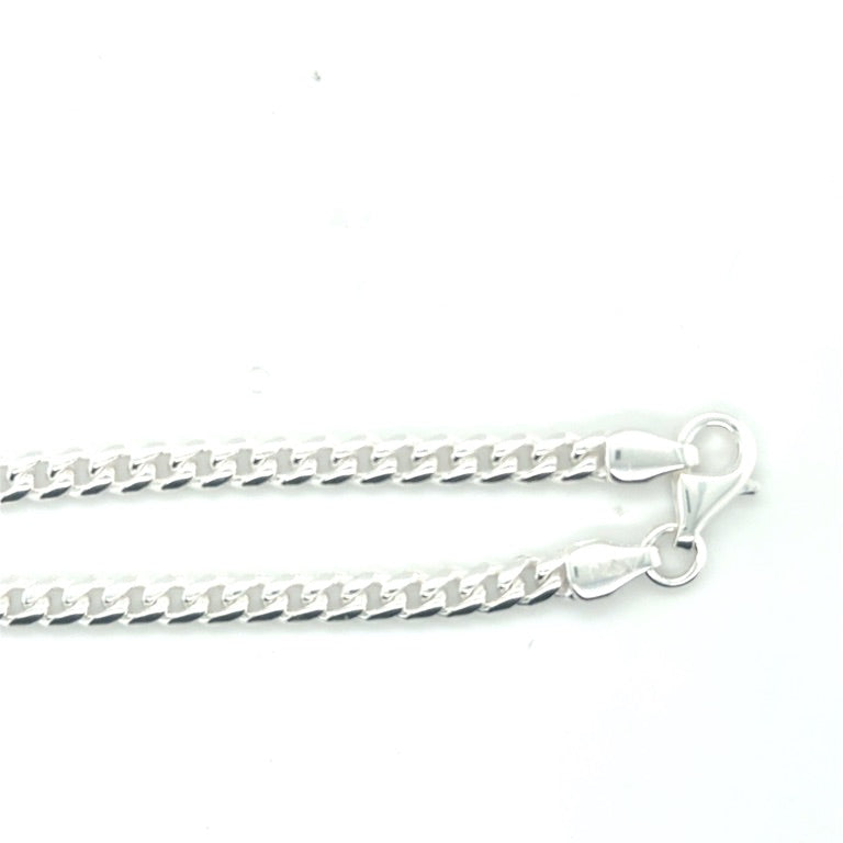 Zilveren Massief Gourmet Collier 4 mm – 55 cm
