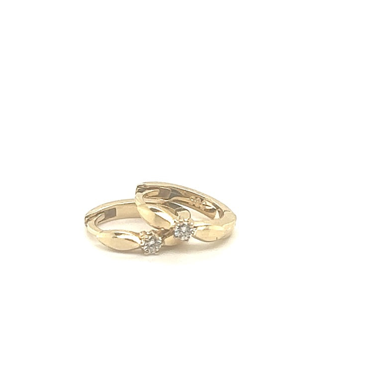 14 kt oorringen diamant 2 x 0.03ct Tw/Vsi A9182009
