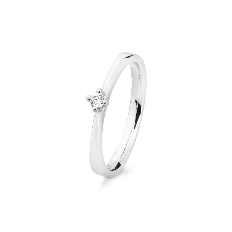 600e platina solitair ring 0.13ct H/Si 4 poots
