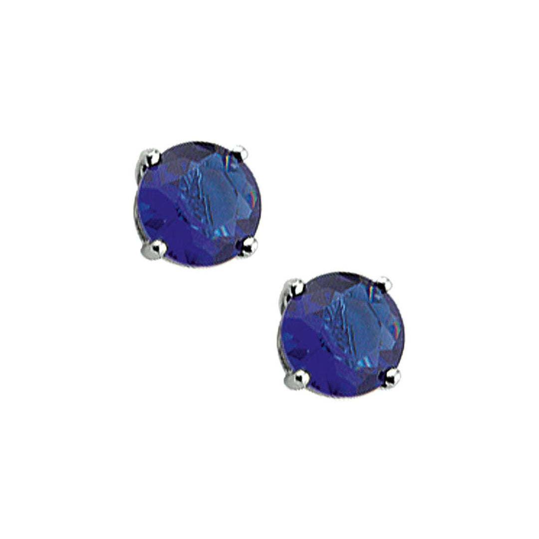 zilveren oorstekers blauwe zirkonia