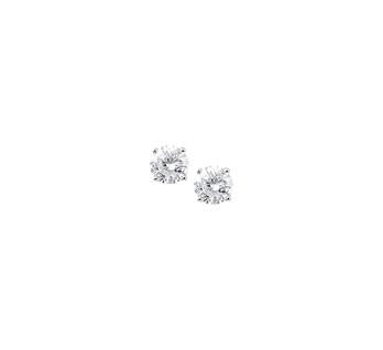 zilveren oorsteker solitaire 6 mm zirkonia