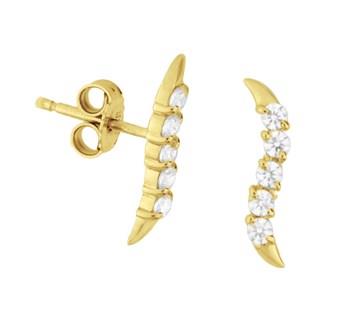 14 kt Geelgouden oorknoppen met zirkonia twist 40.18285