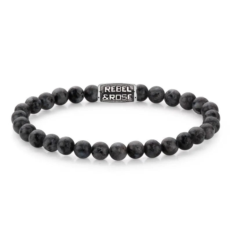 Rebel and Rose Grey Seduction Vintage RR-60117-V-L Armband 6mm 17,5cm