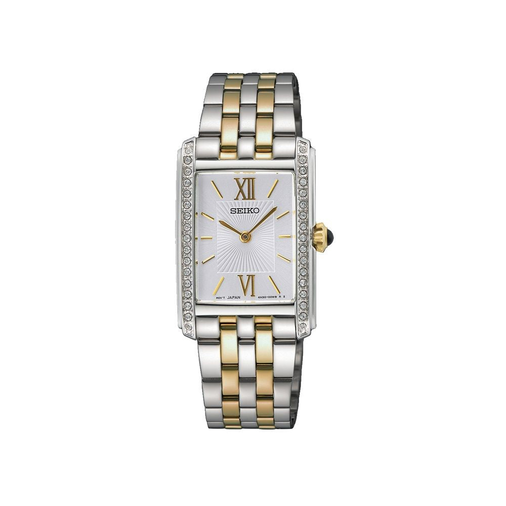 Seiko SWR087P1 Horloge bicolor rectangle