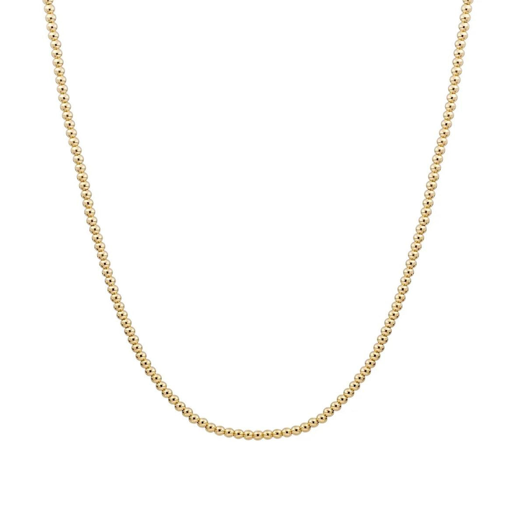 Beaded Necklace | 2mm Gold - 42cm +2cm