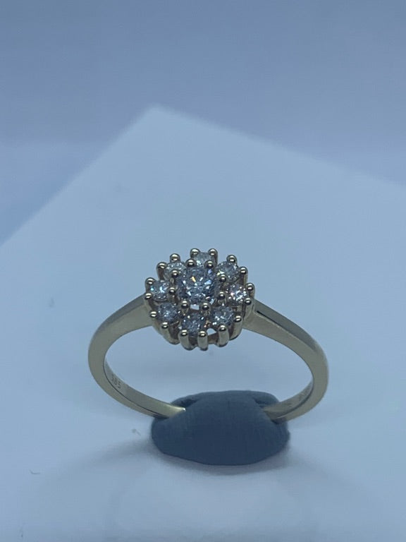 14 kt entourage ring diamant