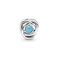 December Geboortesteen Turkooisblauwe Oneindige Cirkel Bedel