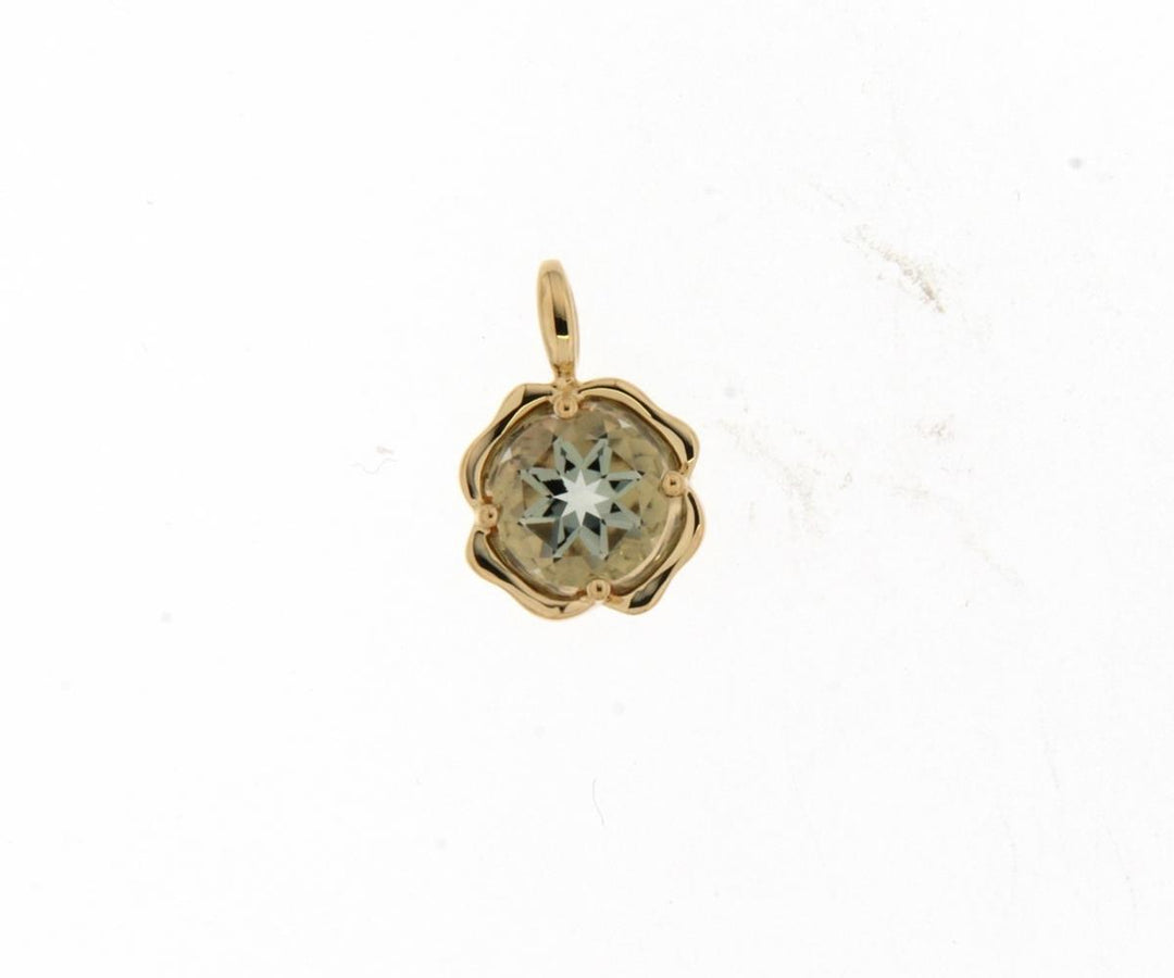 18 kt hanger geelgoud prasioliet