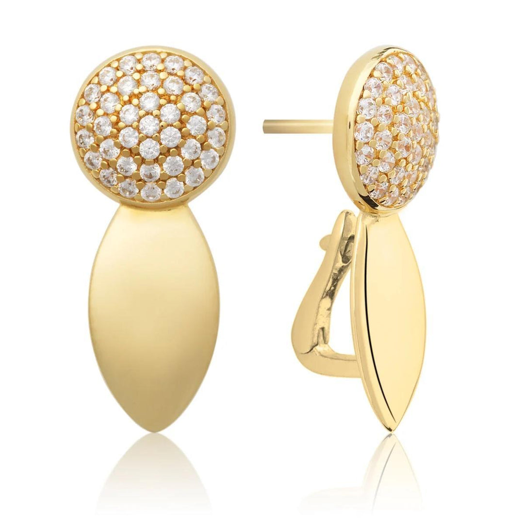 Core Push Back Earrings Gold - CZ EAG04