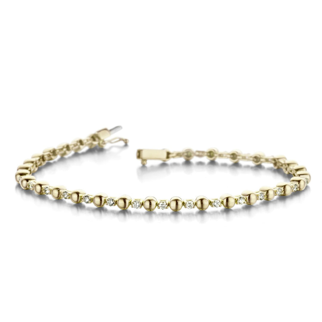 18 kt geelgouden armband met diamant 058556A