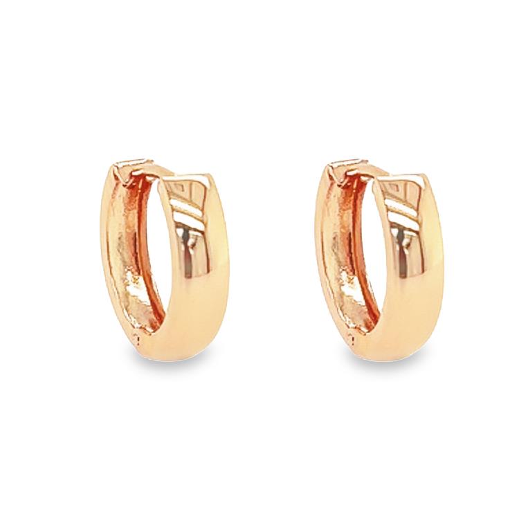 14 kt Rosé gouden oorringen 3,4mm breed