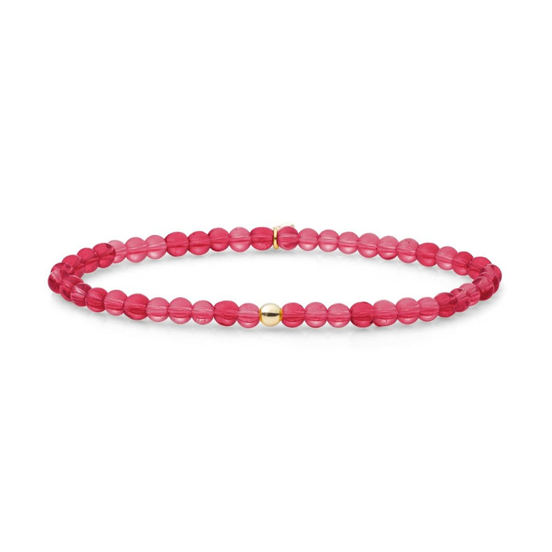 Bracelet | Fuchsia Quartz Saturn small - Gold - 4mm SBG-GEM51-ADD-4MM
