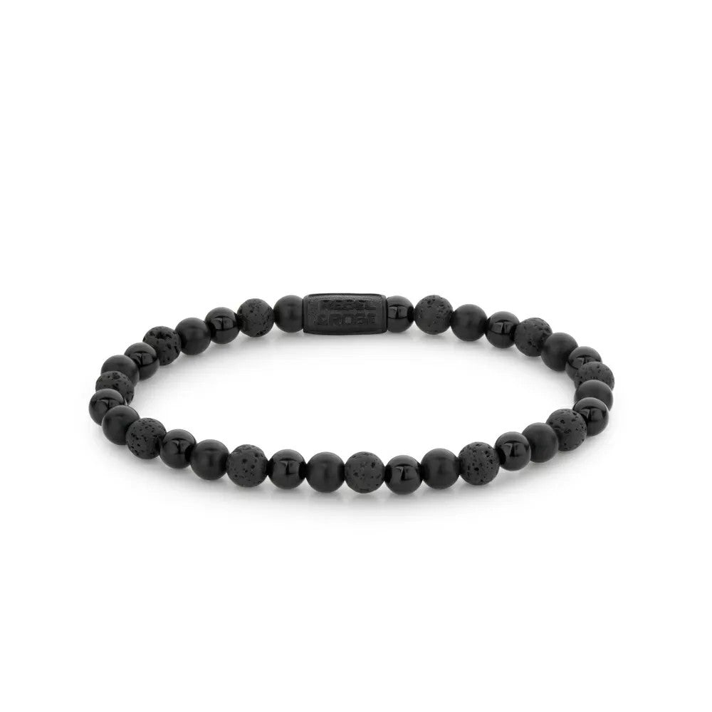 Rebel and Rose Black Rocks RR-60088-B-L Armband 6mm 19cm