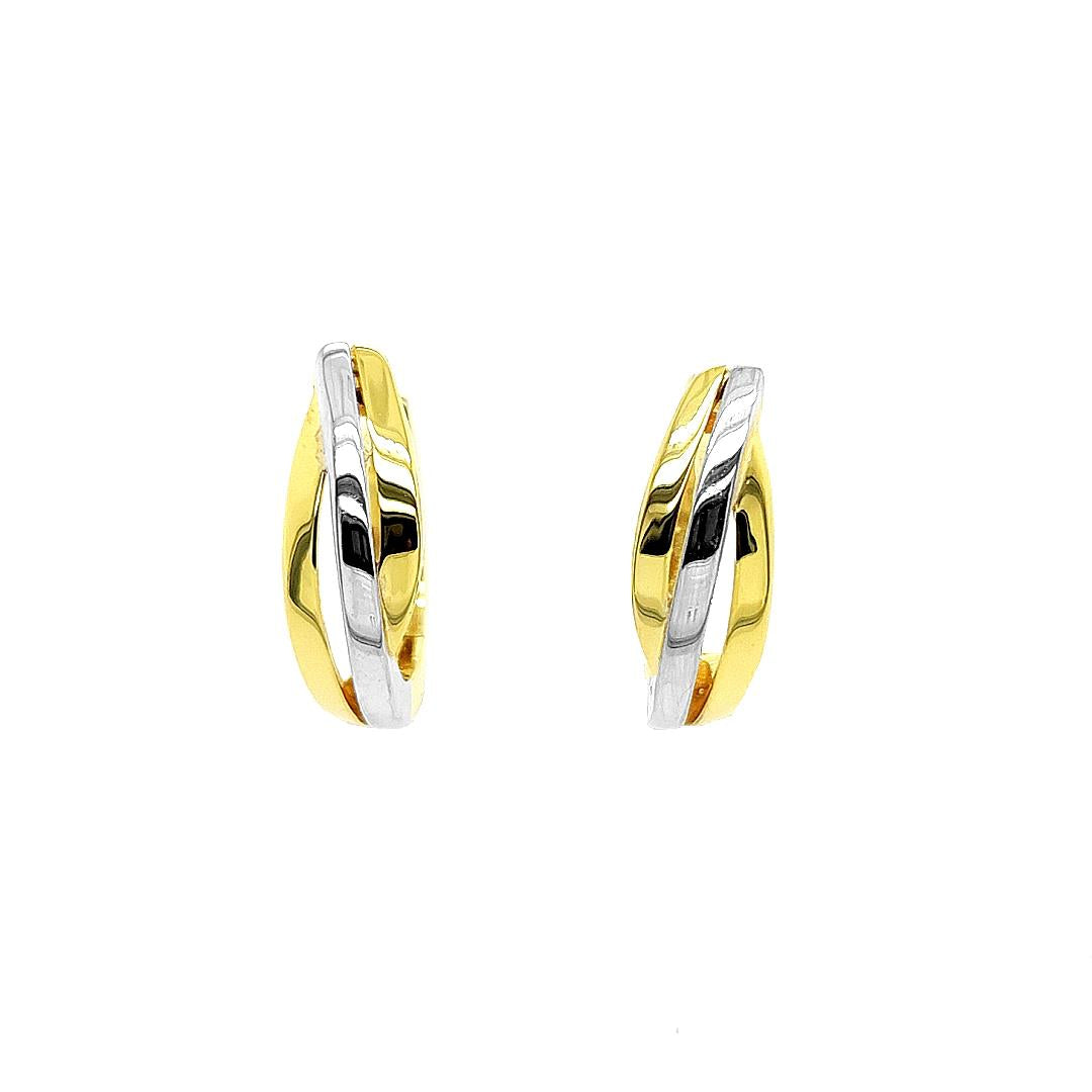 14 kt oorringen bicolor twist