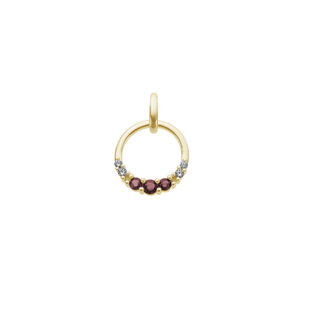 064794RA - Hanger met ander motief van 18 kt Geelgoud met Diamanten en Robijnen