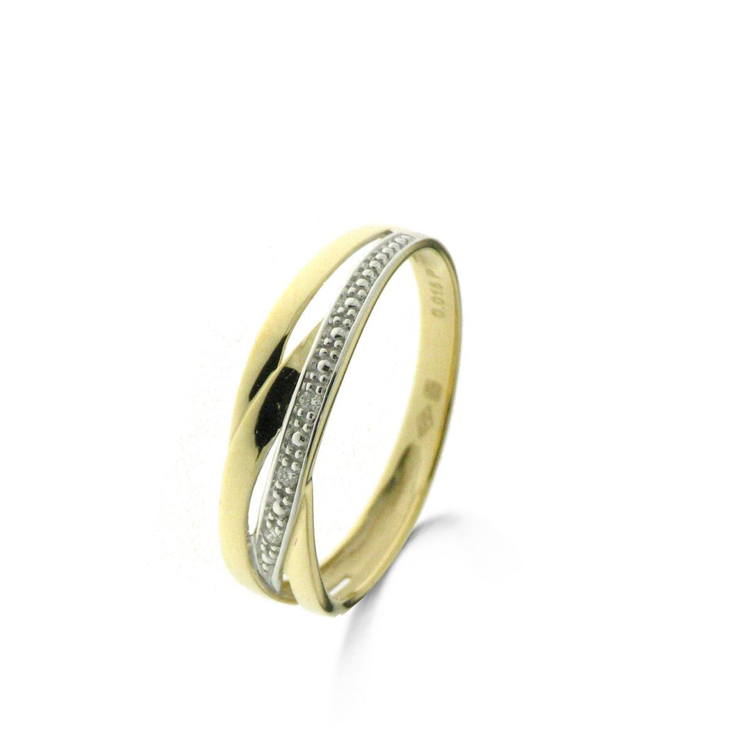RING MULTIBAND Geel & wit goud 18 kt Diamant 057449A