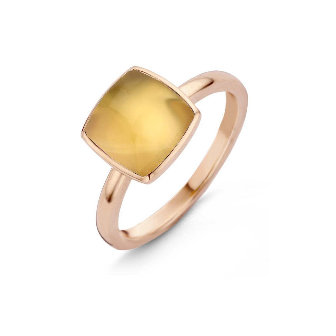 Pantelleria ring in 18K roségoud met citrien op MOP. 051576JN