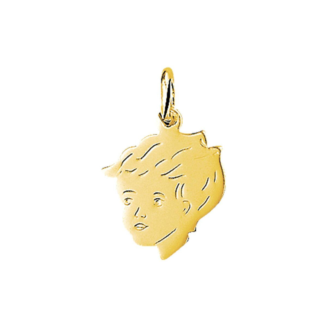 14 kt kinderhoofdje jongen hanger 17 x 14 m