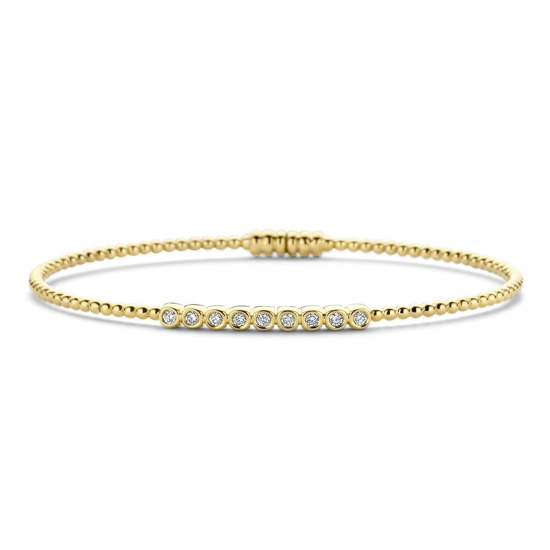 18 Karaat Geelgouden Flex Armband met Diamanten