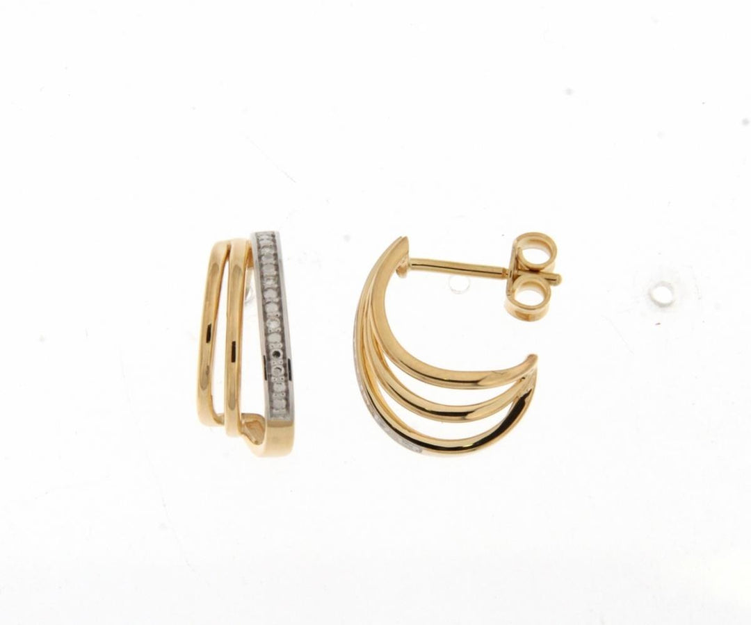 Oorstekers onder oor Au750 Geel & wit goud 18 kt