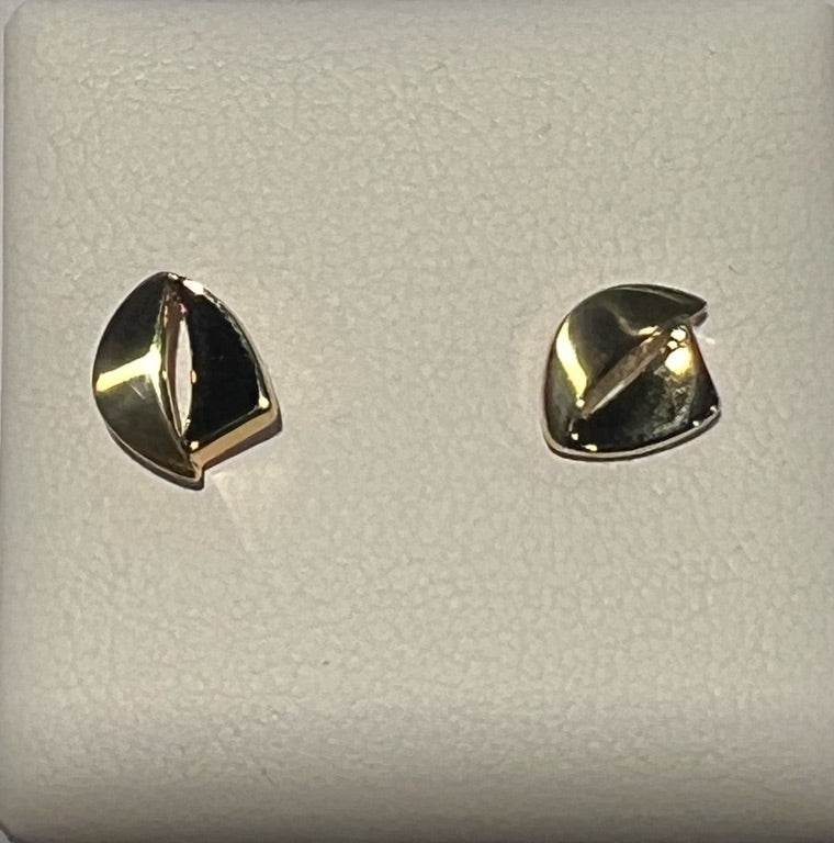 14 kt oorknoppen mat glas fantasie