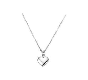Zilveren collier met hart hanger 10 mm