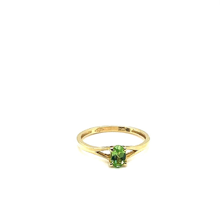 14 kt geelgouden ring met ovale Peridot