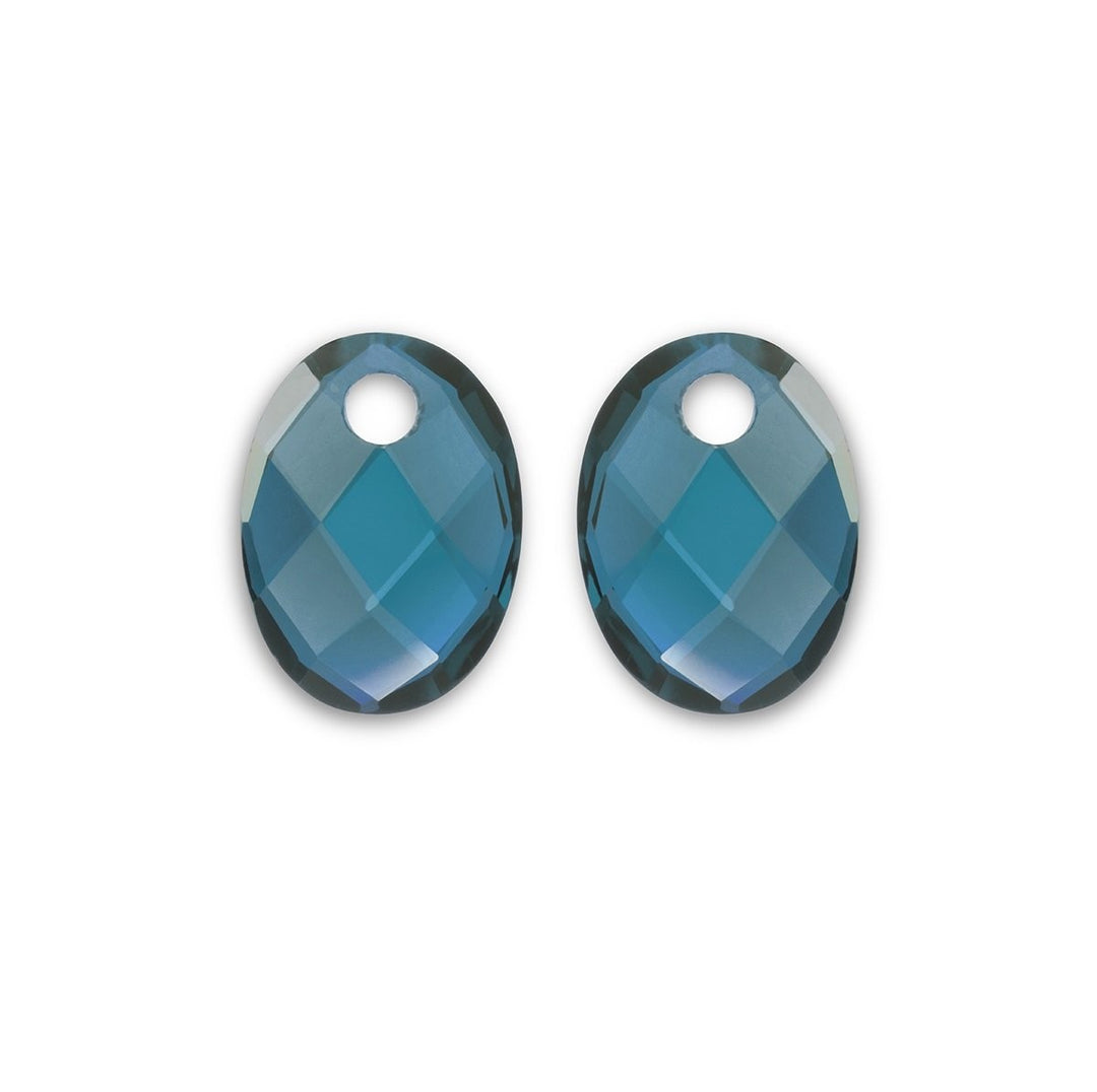 Earstones | Medium Oval - Ocean Topaz Quartz EAGEM67-MO