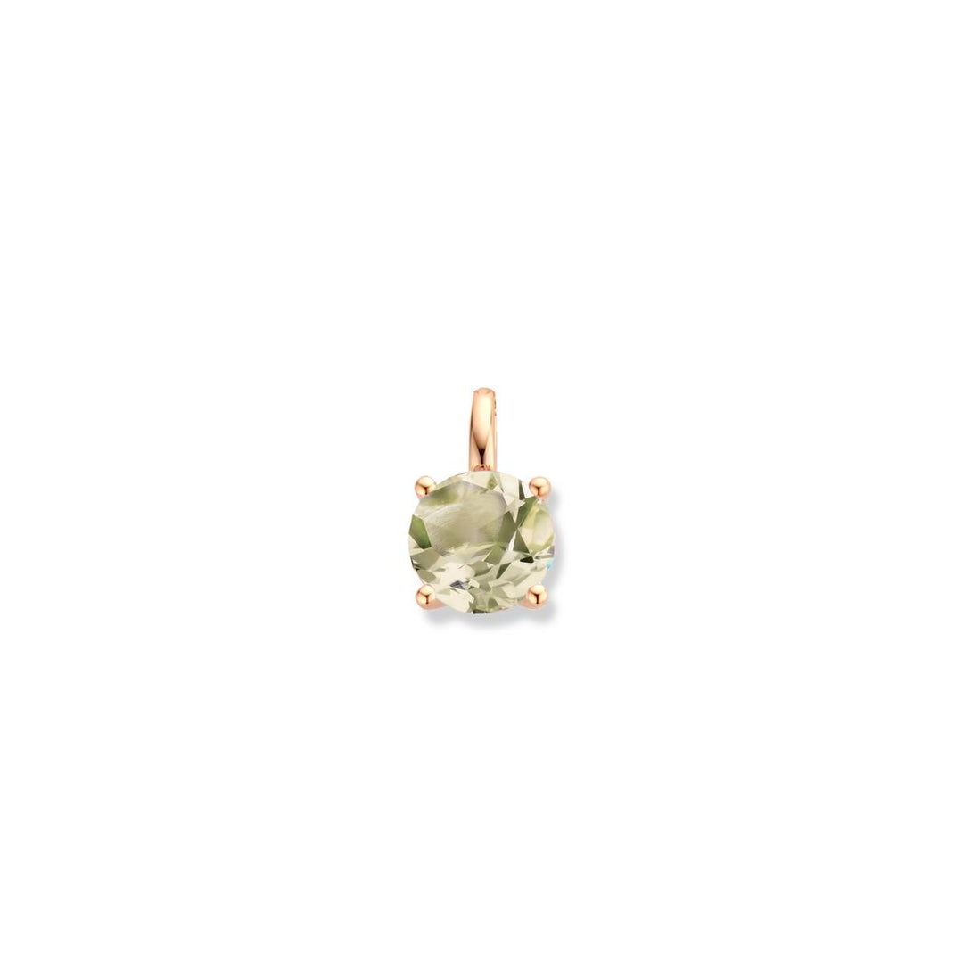 Hanger 4 poots chaton PrasiolietRoze goud 18 kt