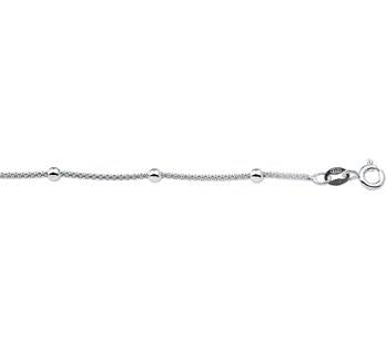 zilv collier bolletjes 3,0 mm 45 cm