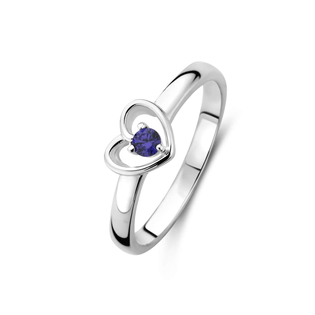 zilveren ring hart paarse zirkonia 579.065.42