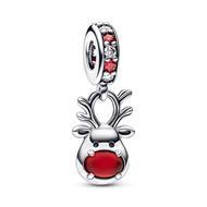 Red Nose Reindeer Murano Dangle Charm 792330C01