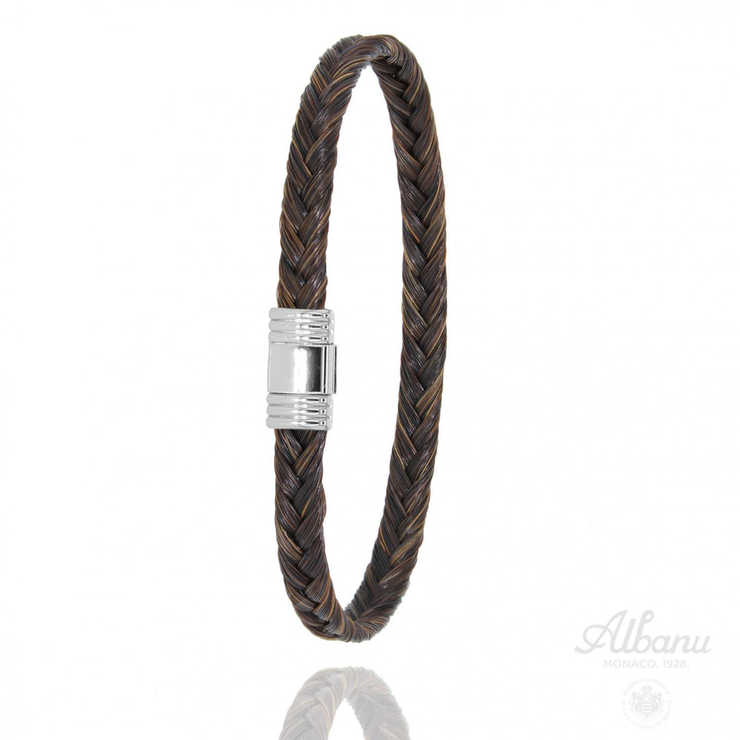 Gevlochten paardenhaar armband met stalen sluiting - Appaloosa 608 CHG AC