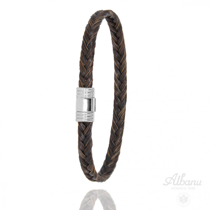 Gevlochten paardenhaar armband met stalen sluiting - Appaloosa 608 CHG AC