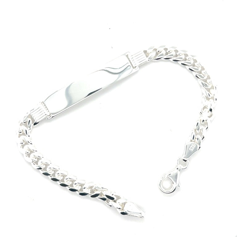 Zilveren Massieve Plaatarmband met Gourmet Schakel 19 cm