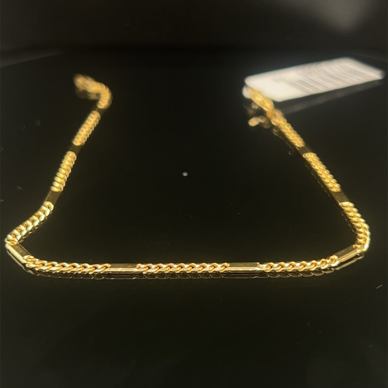 14 KT armband met plaatjes 19 cm VIJ 0305