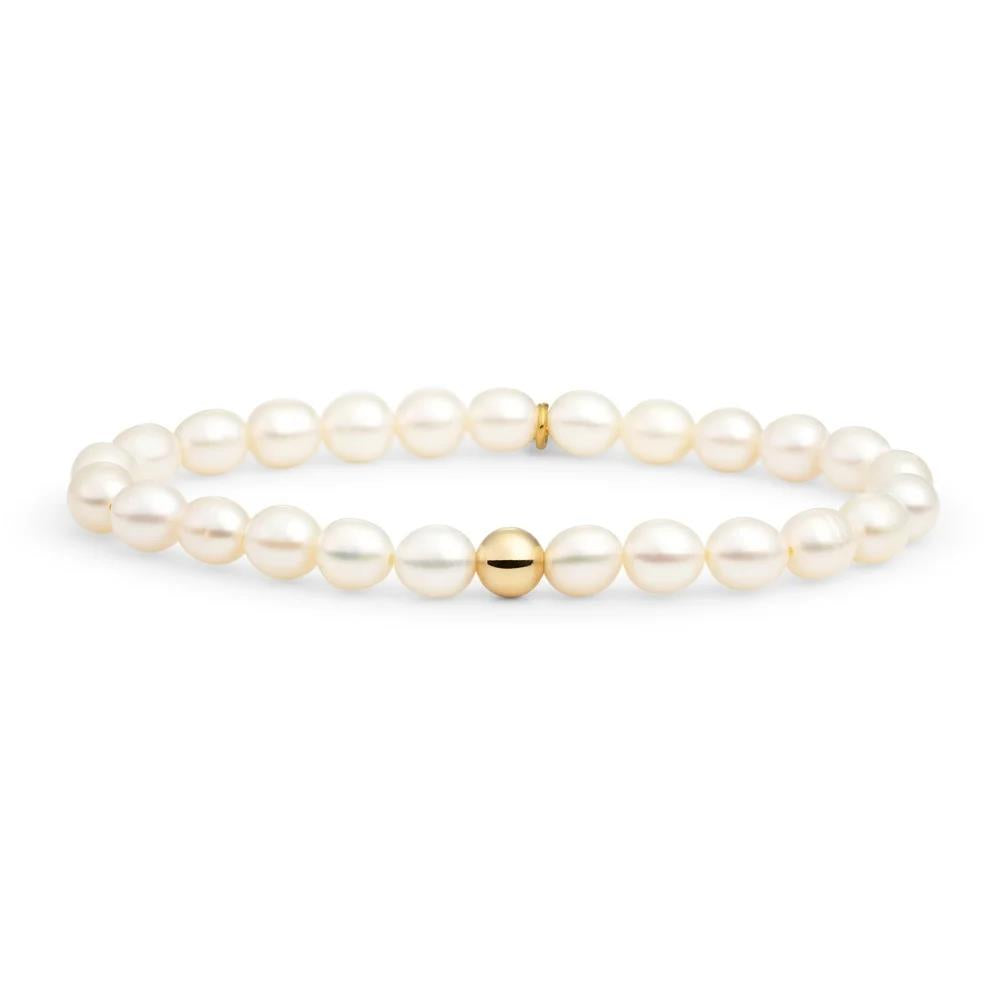 Bracelet | Pearl Saturn large - Gold 6mm