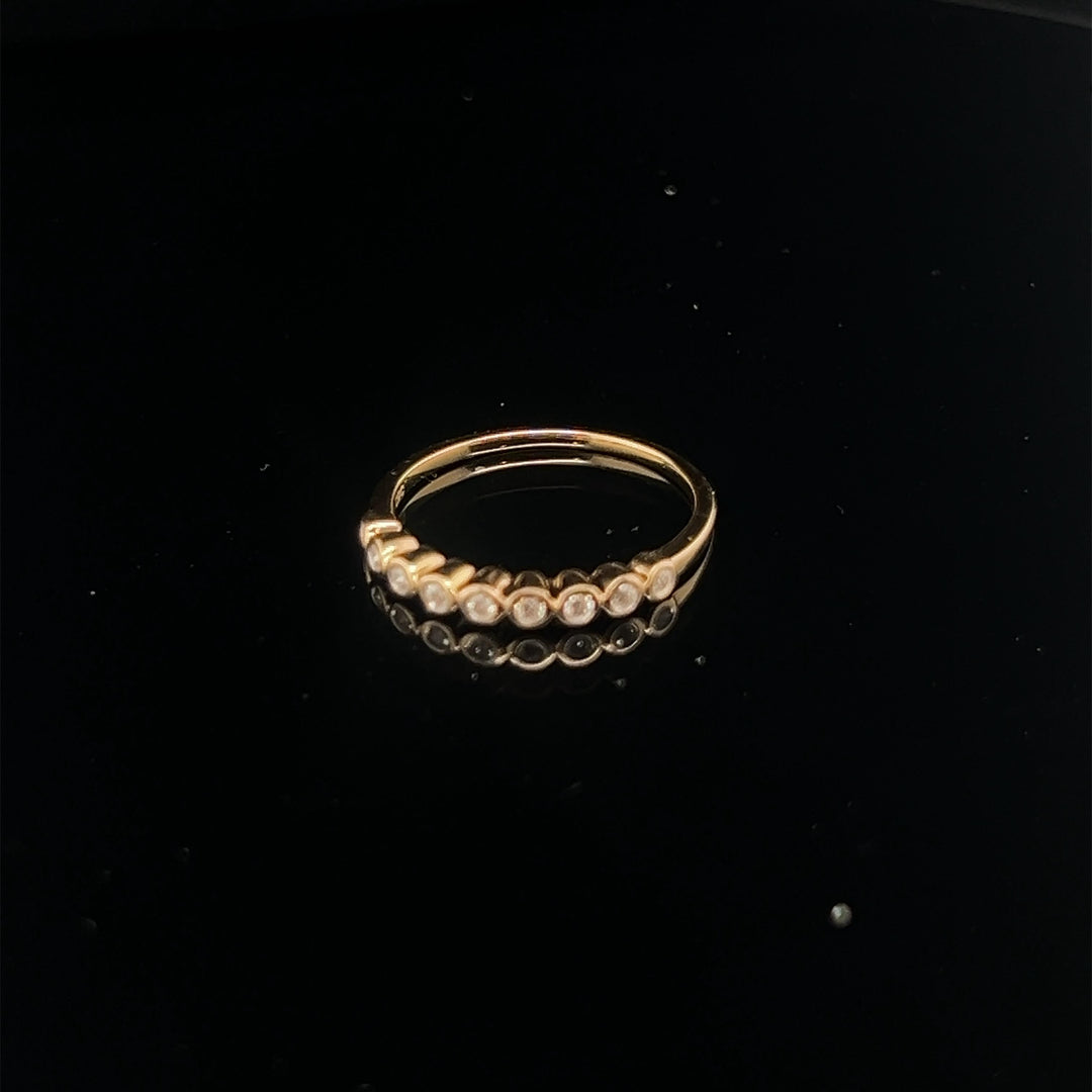 14 kt geelgouden ring met 0.10ct diamant Tw/Si1