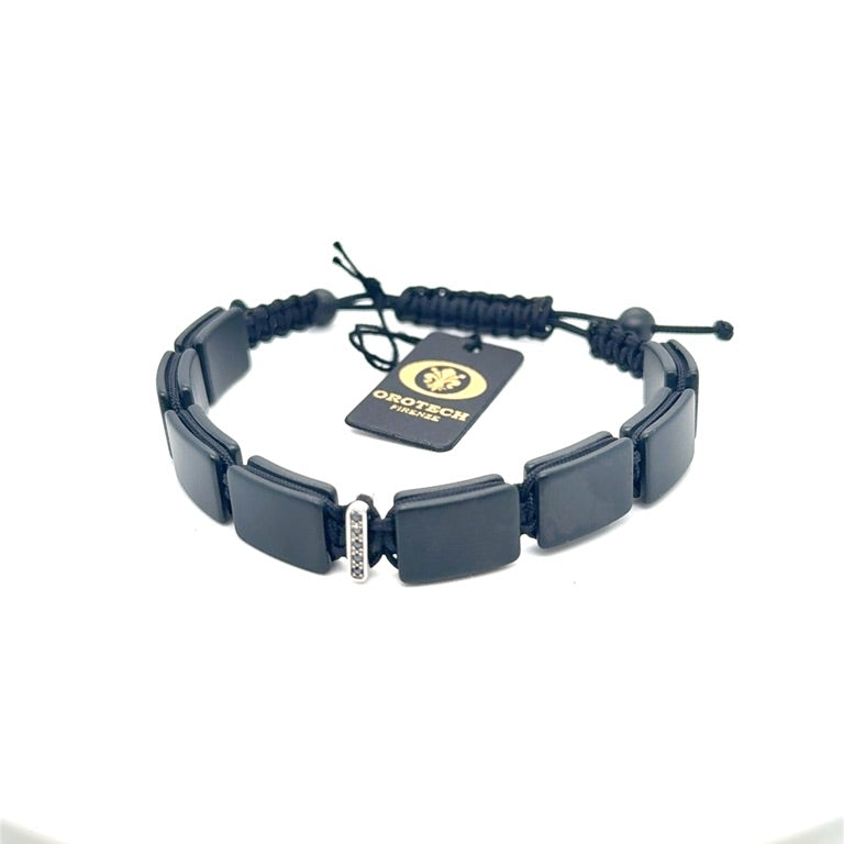 18 kt Orotech Bracelet Ceramic Black Diamond 0.05ct B15-34SHK