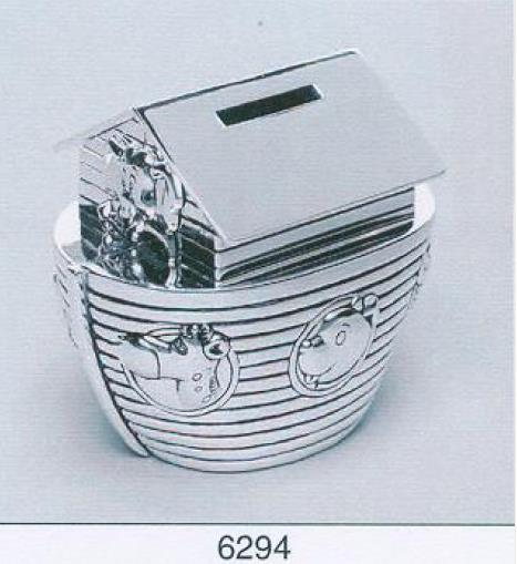 zilver gelakt spaarpot Noah's Ark WG-06294