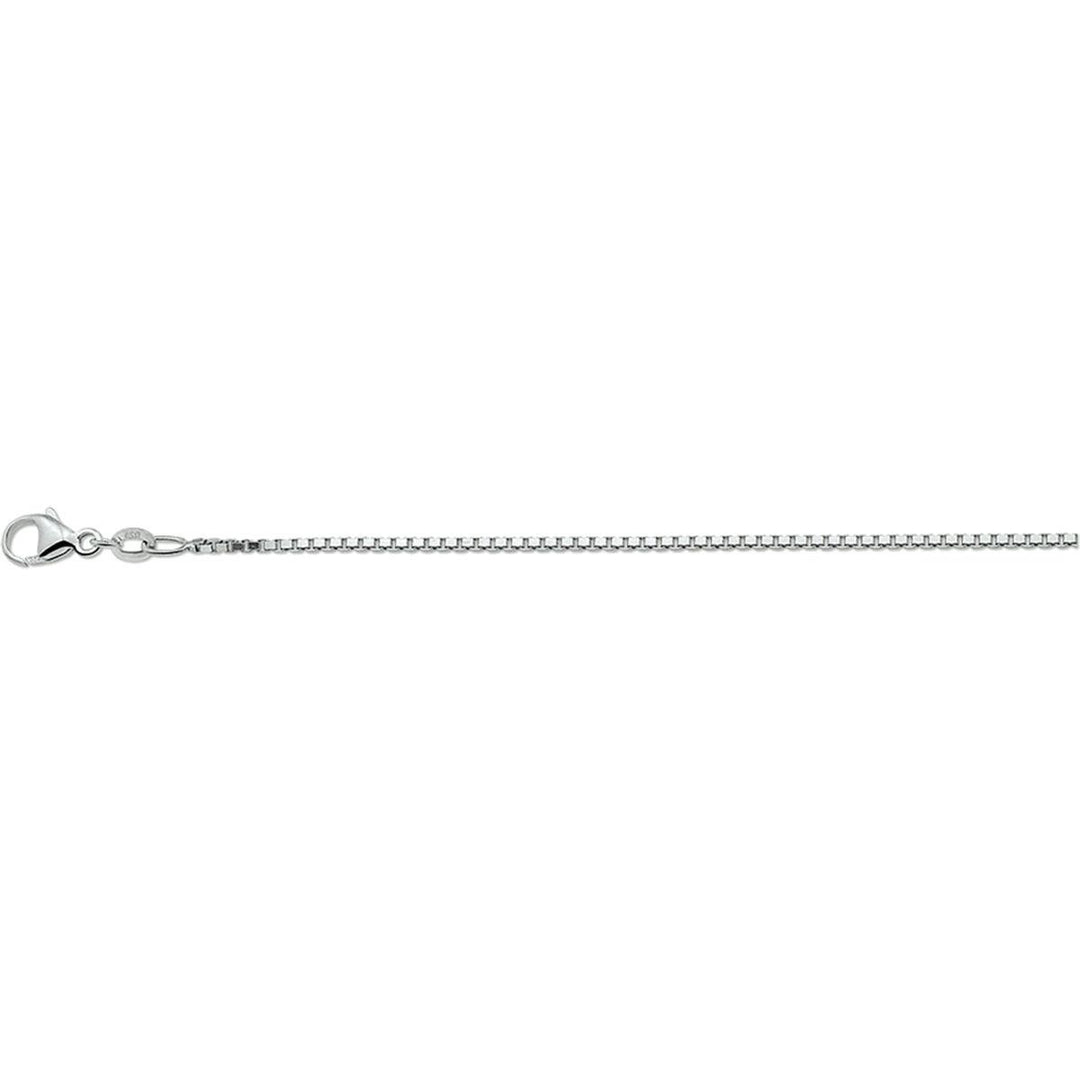 Zilver gerhodineerd collier venetiaans 1,3 mm 50cm