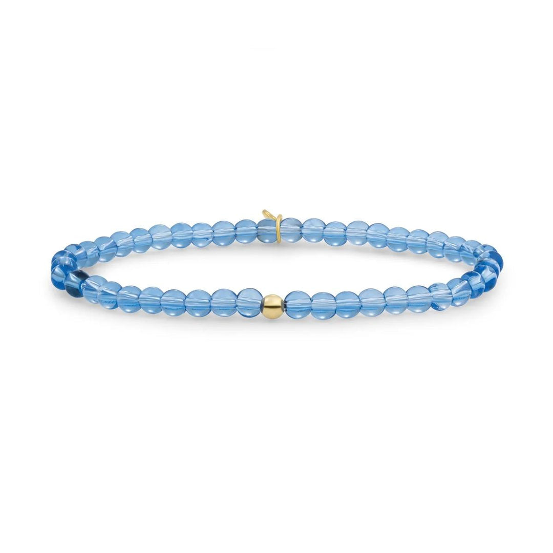 Bracelet | Aquamarine Saturn small - Gold 4mm